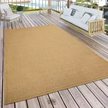 Ковер Paco Home "Timber 125", прямоугольный, плоского плетения, имитация сизаля, также подходит в качестве дорожки для использования в помещении и на открытом воздухе 200х350 см, цвет gelb
