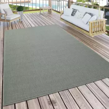 Ковер Paco Home "Timber 125", прямоугольный, плоского плетения, имитация сизаля, также подходит в качестве дорожки для использования в помещении и на открытом воздухе 120х160 см, зеленый