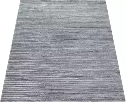 Ковер Paco Home "Tivago 000", прямоугольный, короткий ворс, однотонный и с полосками, гостиная 120х170 см, серый