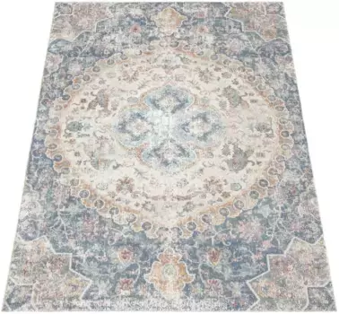 Ковер Paco Home "Torres 271", прямоугольный, короткий ворс, восточный вид, винтажный дизайн, подходит для использования внутри и снаружи помещений 160х230 см, синий