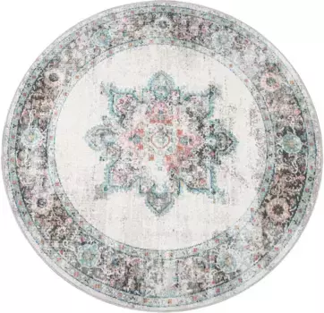 Ковер Paco Home "Torres 275", круглый, короткий ворс, восточный вид, винтажный дизайн, подходит для использования внутри и снаружи помещений 200 см, цвет cream