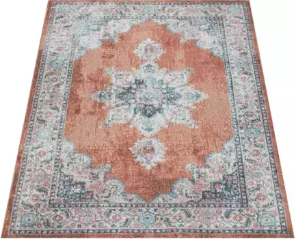 Ковер Paco Home "Torres 275", прямоугольный, короткий ворс, восточный вид, винтажный дизайн, подходит для использования внутри и снаружи помещений 140х200 см, красный