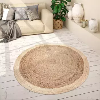 Ковер Paco Home «Viborg 594», круглый, высота 6 мм, джут, современный, бохо, этнический, натуральный ковер ручной работы, бежевый