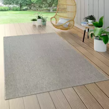 Ковер Paco Home "Waregem 621", прямоугольный, плоского плетения, крапчатый, с каймой, подходит для улицы и гостиной 120х170 см, серый