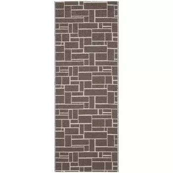 Ковер ПВХ - Шашки Swedy, браун (цвет 27), 60x160 cm