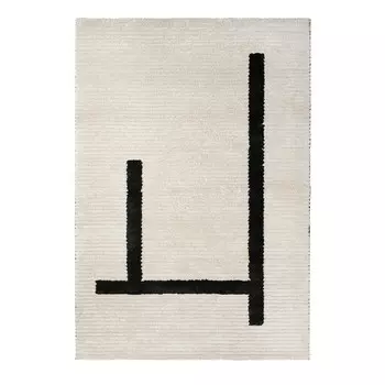Ковер с коротким ворсом, слоновая кость/черный, 133x195 см, LNSVG IKEA