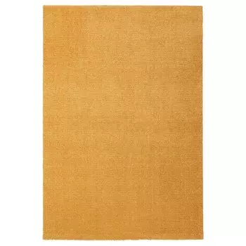 Ковер с коротким ворсом, желтый, 133х195 см, LANGSTED IKEA