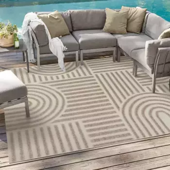 Ковер Sanat "Берлин", прямоугольный, подходит для внутреннего и наружного использования, для открытой площадки, террасы, балкона, современный 240х330 см, бежевый