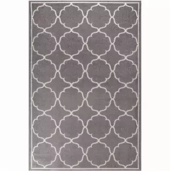 Ковер Sanat "Berlin", прямоугольный, подходит для использования внутри и снаружи помещений, прочный и простой в уходе 240х330 см, светло-серый