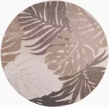 Ковер Sanat "Цветочный", круглый, подходит для внутреннего и наружного использования 150 см, цвет natur