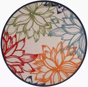 Ковер Sanat "Floral 2", круглый, подходит для внутреннего и наружного использования 150 см, цвет multi