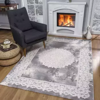 Ковер Санат "Гармония 3205", прямоугольный, гостиная, восточный вид, короткий ворс, спальня, также как дорожка Sanat 80х300 см, светло-серый