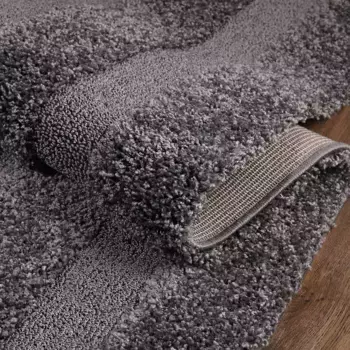 Ковер Sanat с высоким ворсом "Люкс 3500", прямоугольный, прочный с длинным ворсом, мягкий, гостиная, спальня 80х150 см, серый