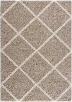 Ковер Sanat с высоким ворсом "Мадрид", прямоугольный, гостиная, длинный ворс, ворсистый ковер 120х170 см, бежевый