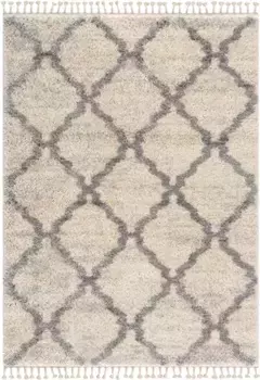 Ковер Sanat с высоким ворсом "Versay 1550", прямоугольный, гостиная, длинный ворс, мохнатый ковер 80х150 см, цвет creme