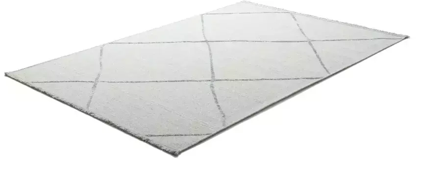 Ковер Sansibar "Braderup", прямоугольный, плоского плетения, современный скандинавский дизайн, ромбовидный мотив, с бахромой 60х100 см, цвет natur