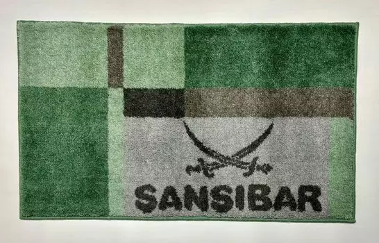 Ковер Sansibar для ванной CLIFF, высокий ворс 20 мм Sansibar Sylt, подходит для пола с подогревом, нескользящее покрытие, 55x65 см, зеленый