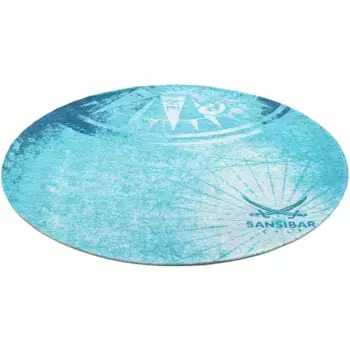 Ковер Sansibar «Keitum 011», круглый, высота 3 мм, плоское переплетение, современный дизайн, мотив компаса, цвет blau