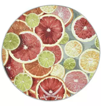 Ковер Sansibar "Rantum Beach 003", круглый, плоского плетения, современный летний дизайн, подходит для использования внутри и снаружи помещений 140 см, оранжевый