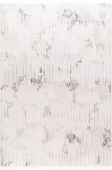 Ковер Сехразат "Диамант 7820", прямоугольный, винтажный дизайн, короткий ворс, из мягкой блестящей пряжи, с бахромой Sehrazat 200х290 см, цвет creme