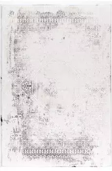 Ковер Сехразат "Диамант 7840", прямоугольный, винтажный дизайн, короткий ворс, из мягкой блестящей пряжи, с бахромой Sehrazat 160х230 см, цвет creme