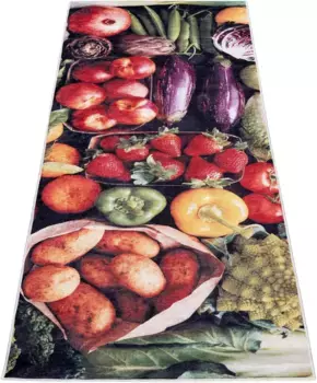 Ковер Sehrazat "Kitchen 3080", прямоугольный, кухонная дорожка, кухонный ковер, растительный мотив, моющийся 120х170 см, цвет bunt