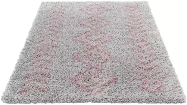 Ковер Sehrazat лохматый "Этно 8685", прямоугольный, мягкий на ощупь, для гостиной 120х170 см, розовый