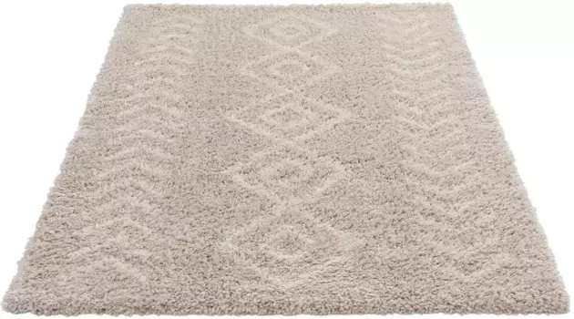 Ковер Sehrazat лохматый "Этно 8685", прямоугольный, мягкий на ощупь, для гостиной 200х290 см, бежевый