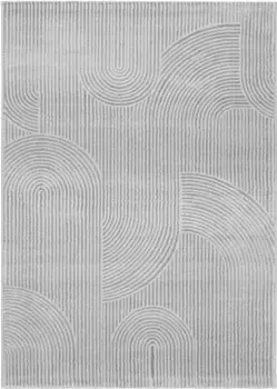Ковер Sehrazat "Moda 1100", прямоугольный, короткий ворс, эффект 3D, структура высокая-низкая, гостиная 80х300 см, серый