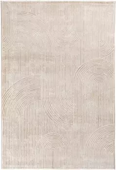 Ковер Sehrazat "Moda 1100", прямоугольный, короткий ворс, эффект 3D, структура высокая-низкая, гостиная 80х150 см, бежевый