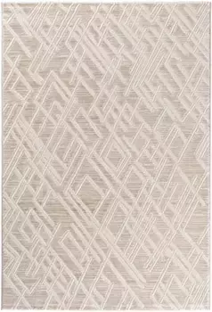 Ковер Sehrazat "Moda 1320", прямоугольный, короткий ворс, эффект 3D, структура высокая-низкая, гостиная 200х290 см, бежевый