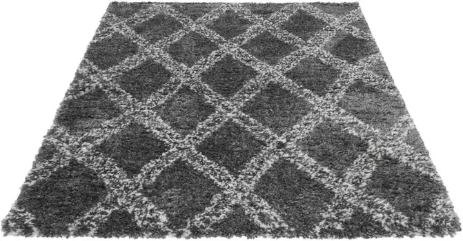 Ковер Sehrazat с высоким ворсом "Этно 8699", прямоугольный, длинный ворс, цельный дизайн, для гостиной 200х290 см, цвет anthrazit