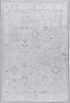 Ковер Sehrazat "Vintage 3570", прямоугольный, короткий ворс, моющийся, шенилл с хлопком, гостиная 80х300 см, серый