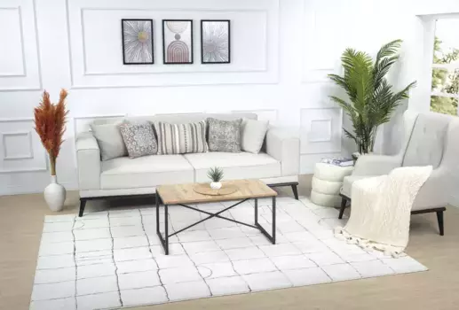 Ковер Surya "CAGLIARI", прямоугольный, скандинавский дизайн, современный ковер в стиле бохо с коротким ворсом для гостиной и спальни 200х275 см, белый