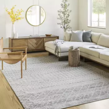 Ковер Surya "GEOMETRIC", прямоугольный, скандинавский дизайн, ковер в стиле бохо с коротким ворсом для гостиной, спальни, серый 200х275 см, серый