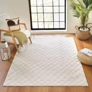 Ковер Surya "Modern", прямоугольный, скандинавский дизайн, современный ковер в стиле бохо с коротким ворсом для гостиной и спальни 200х275 см, белый