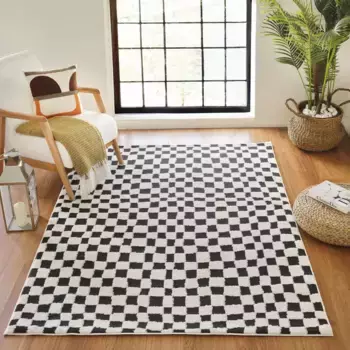 Ковер Surya "Modern", прямоугольный, скандинавский дизайн, современный ковер в стиле бохо с коротким ворсом для гостиной и спальни 160х213 см, черный