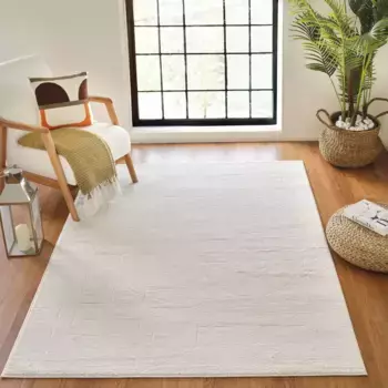 Ковер Surya "Modern", прямоугольный, скандинавский дизайн, современный ковер в стиле бохо с коротким ворсом для гостиной и спальни 160х213 см, белый