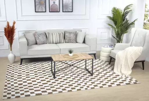 Ковер Surya "ПРАГА", прямоугольный, скандинавский дизайн, современный ковер в стиле бохо с коротким ворсом для гостиной и спальни 160х213 см, белый