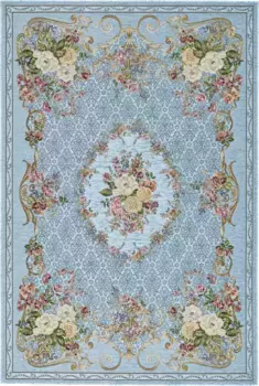 Ковер THEKO "Flomi Floral", прямоугольный, тканый, с цветочным узором, идеально подходит для гостиной и спальни 200х290 см, бирюзовый