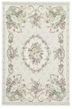 Ковер THEKO "Flomi Floral", прямоугольный, тканый, с цветочным узором, идеально подходит для гостиной и спальни 80х150 см, бежевый