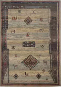 Ковер THEKO "Gabiro 002", прямоугольный, восточного вида, идеально подходит для гостиной и спальни 68х135 см, бежевый