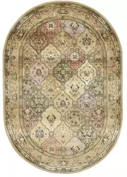 Ковер THEKO "Gabiro 208", овальный, восточного вида, идеально подходит для гостиной и спальни 68х135 см, бежевый