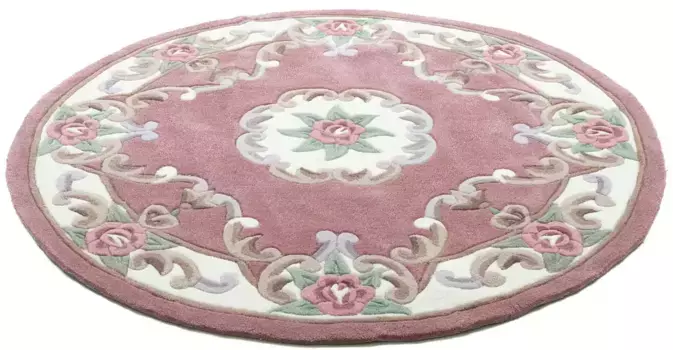 Ковер THEKO "Ming", круглый, высококачественная акриловая пряжа, идеально подходит для гостиной и спальни 150 см, цвет ros