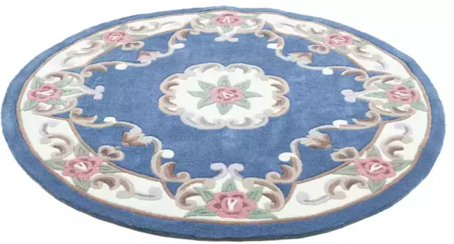 Ковер THEKO "Ming", круглый, высококачественная акриловая пряжа, идеально подходит для гостиной и спальни 150 см, синий