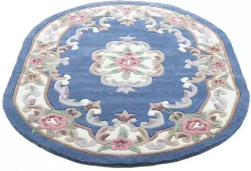 Ковер THEKO "Минг", овальный, из высококачественной акриловой пряжи, идеально подходит для гостиной и спальни 120х170 см, синий