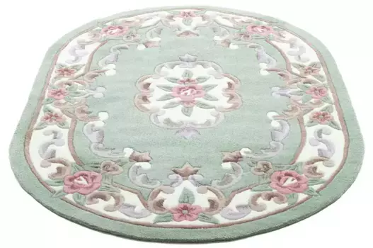 Ковер THEKO "Минг", овальный, из высококачественной акриловой пряжи, идеально подходит для гостиной и спальни 120х170 см, зеленый