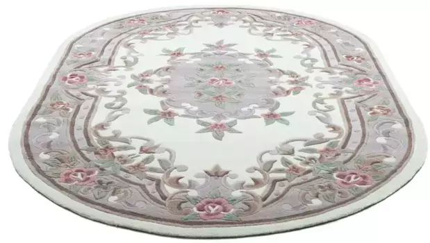 Ковер THEKO "Минг", овальный, из высококачественной акриловой пряжи, идеально подходит для гостиной и спальни 190х290 см, бежевый