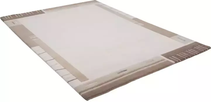 Ковер THEKO шерстяной "Кайлаш 110", прямоугольный, чистая шерсть, ручная работа, с каймой 40х60 см, бежевый