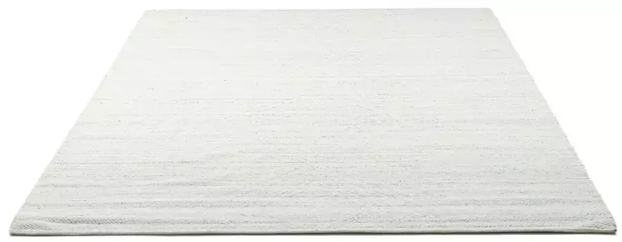 Ковер THEKO шерстяной "Molde - 14003", прямоугольный, чистая шерсть, ручная работа, сканди, ромбовидный узор, с бахромой 70х140 см, серый